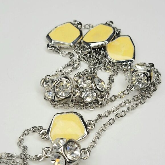 𝅺LIGHT Long Necklace with Crystals and Enamel Glazed Flat Beads - Picture 4 of 4